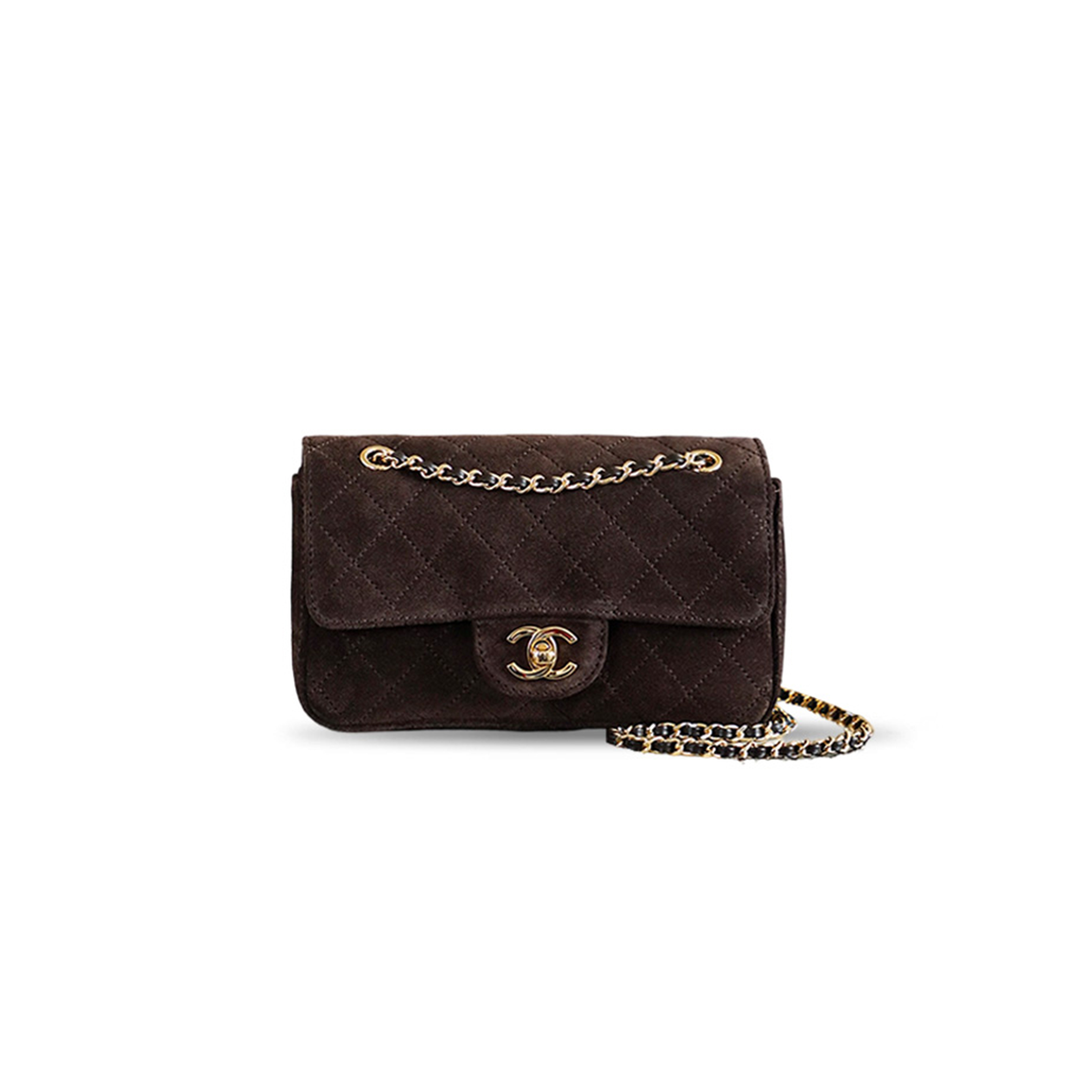 CHANEL SUEDE MINI CLASSIC FLAP BAG AS6627 (20*12*7cm)